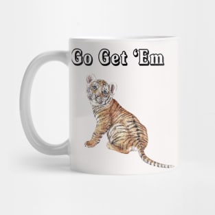 Go Get 'Em Tiger Watercolor Illustration Mug